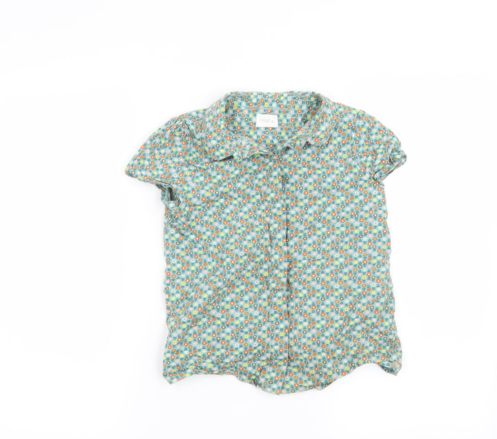 NEXT Girls Green Floral Basic Button-Up Size 8 Years