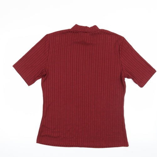 H&M Womens Red Striped  Basic Blouse Size L