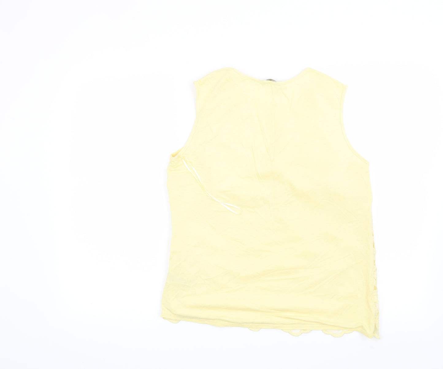 F&F Womens Yellow Floral  Basic Blouse Size 12