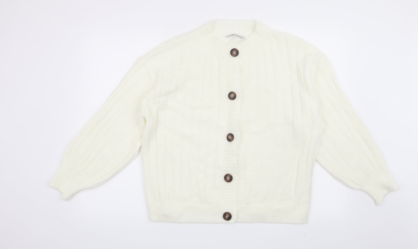 George Womens White   Cardigan Jumper Size M