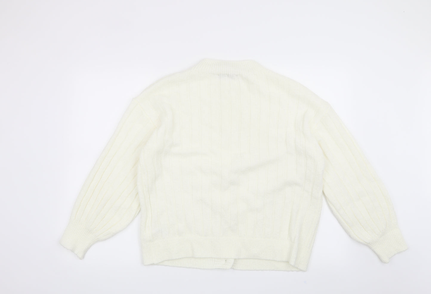 George Womens White   Cardigan Jumper Size M