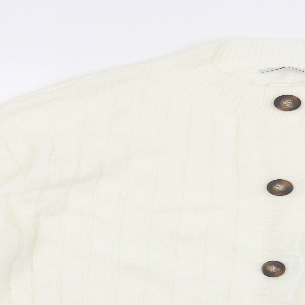 George Womens White   Cardigan Jumper Size M