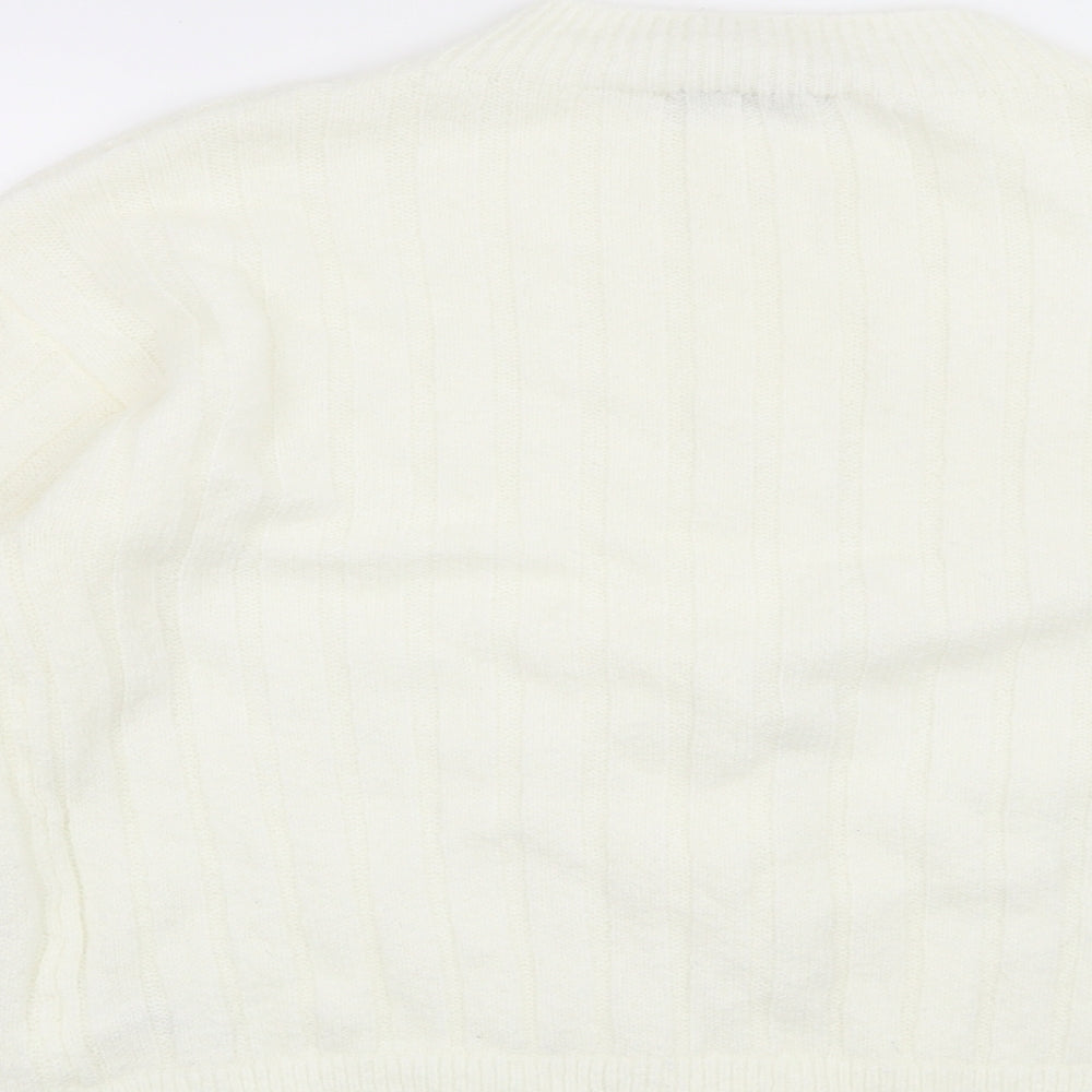 George Womens White   Cardigan Jumper Size M