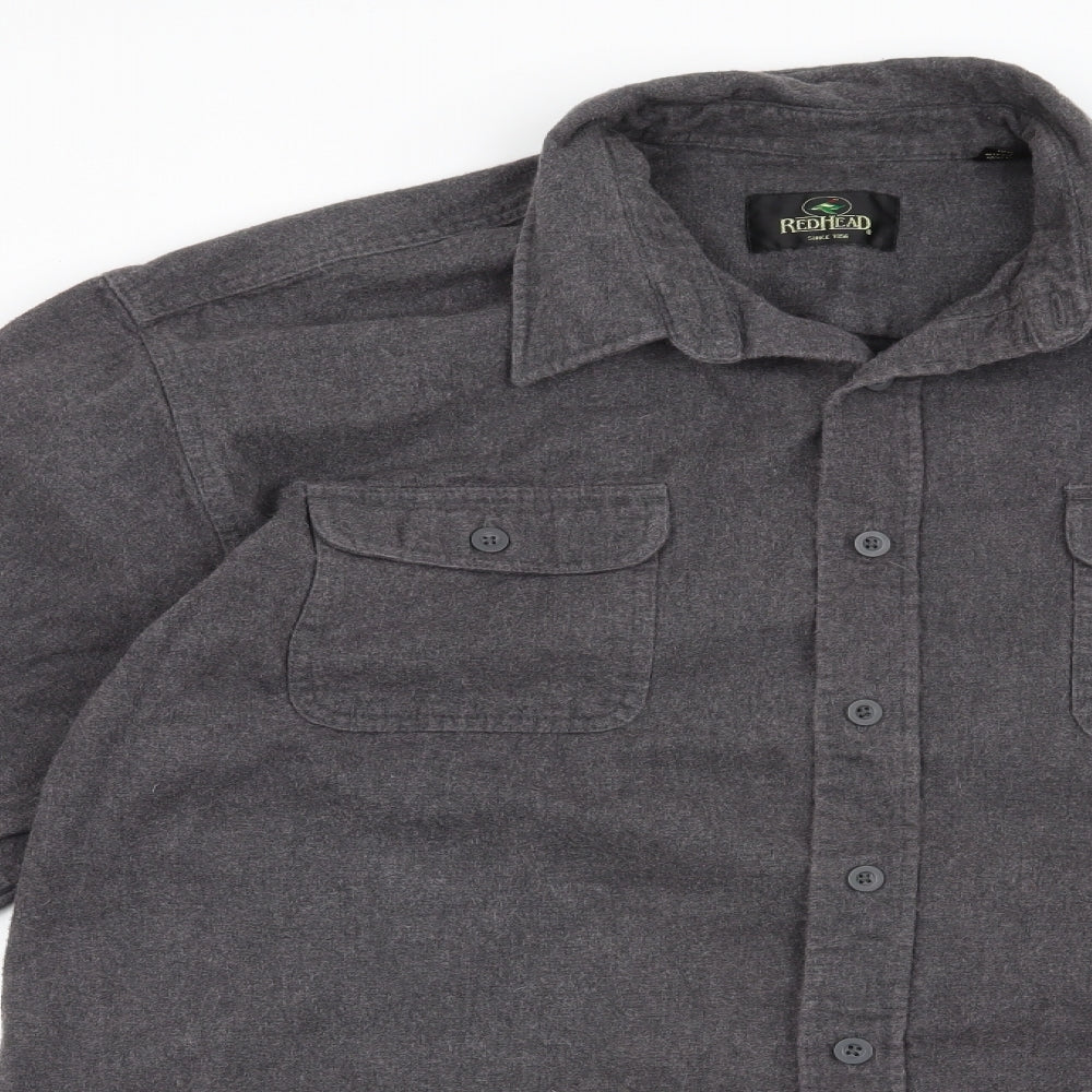RedHead Mens Grey    Button-Up Size XL