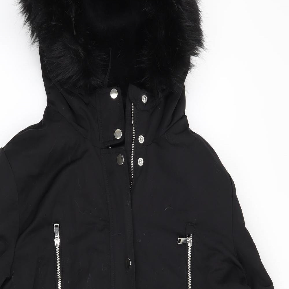 Papaya Womens Black   Overcoat Coat Size 18