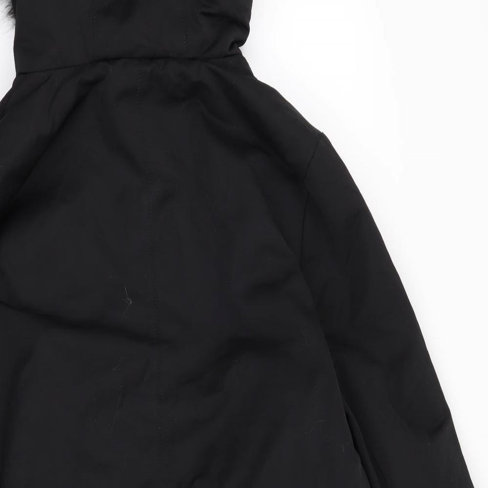 Papaya Womens Black   Overcoat Coat Size 18