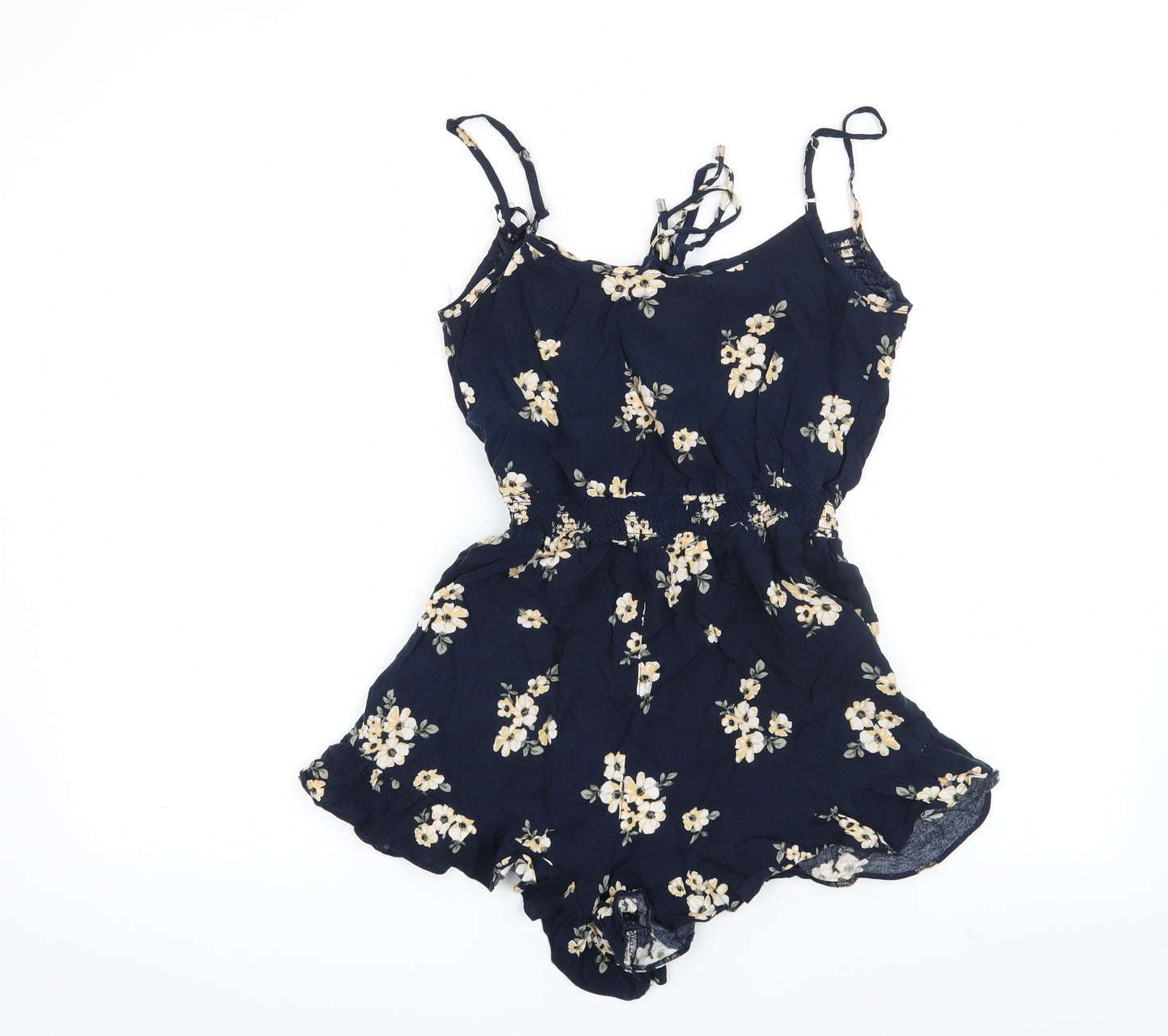 George Womens Blue Floral  Playsuit One-Piece Size 8
