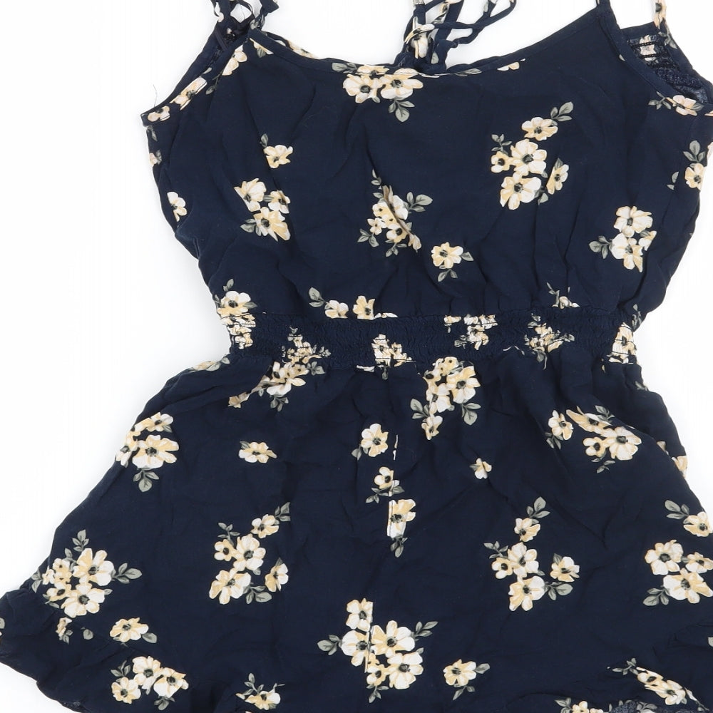 George Womens Blue Floral  Playsuit One-Piece Size 8