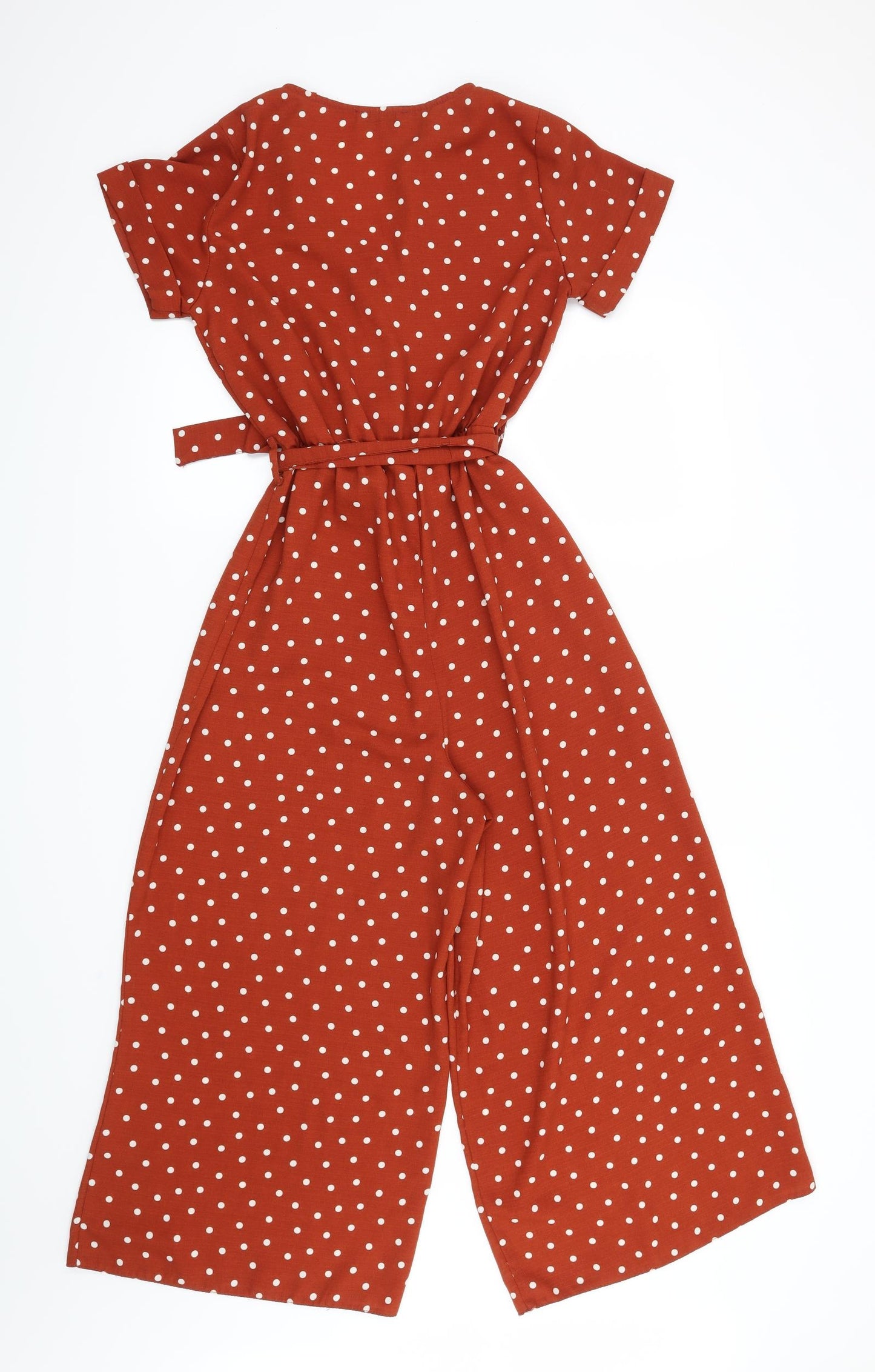 Papaya Womens Orange Polka Dot  Jumpsuit One-Piece Size 8