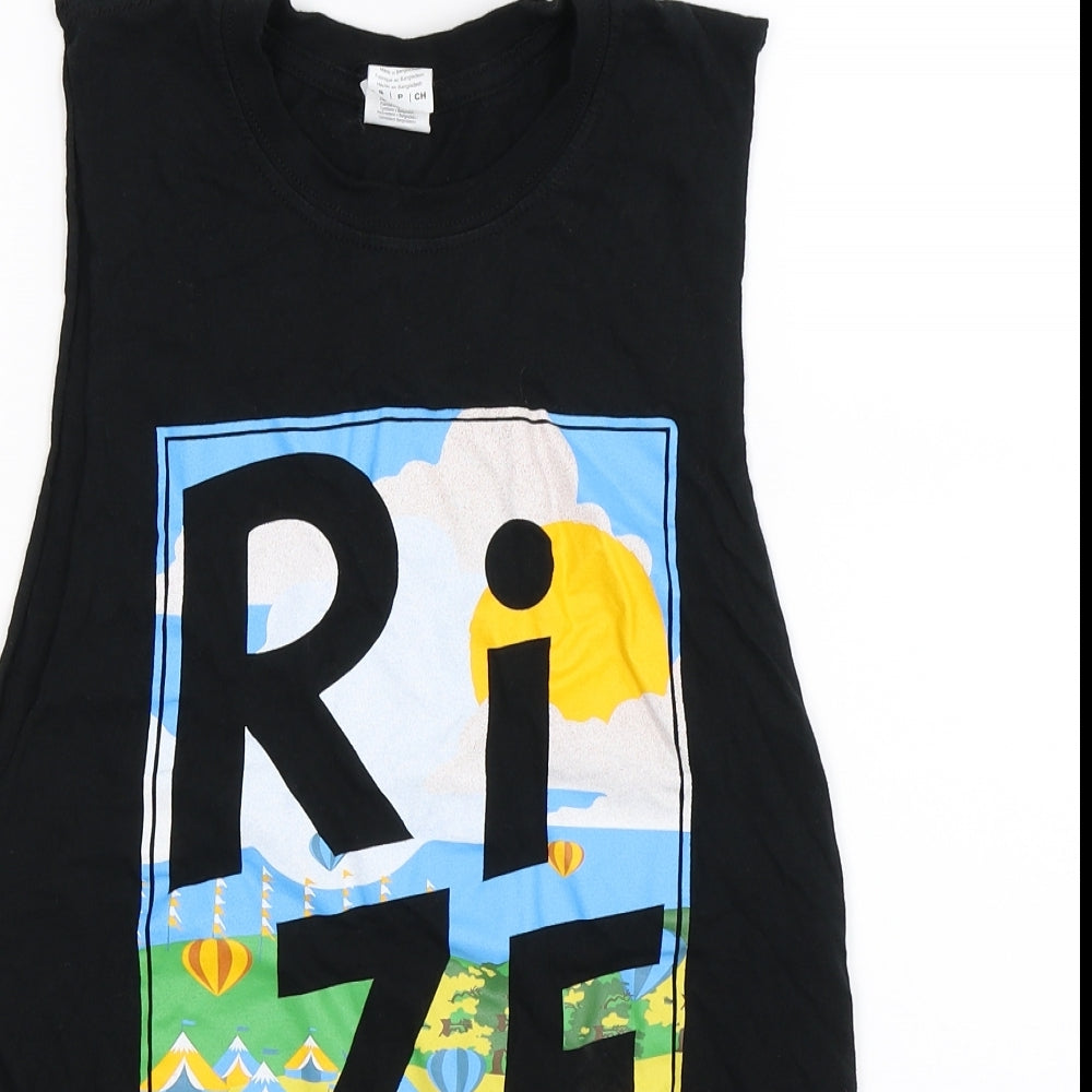 Gildan Mens Black    T-Shirt Size S