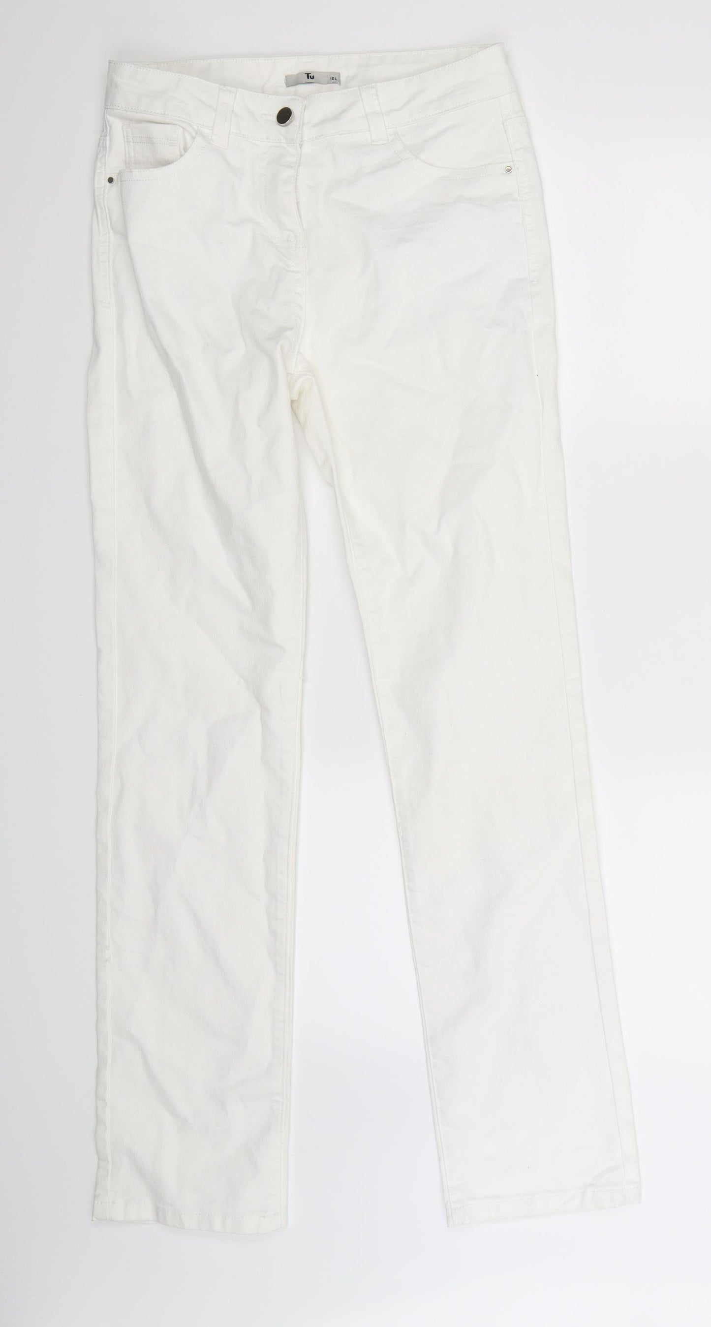TU Womens White  Denim Skinny Jeans Size 10 L32 in