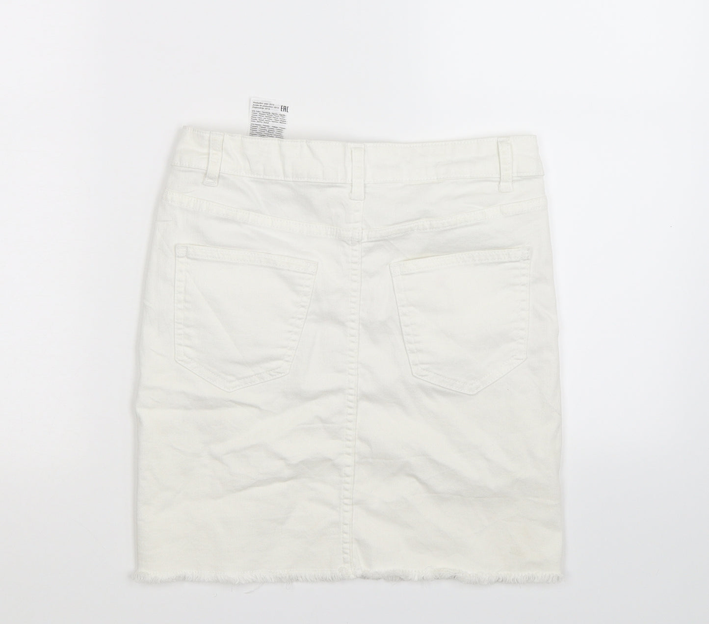 Pieces Womens White  Denim Mini Skirt Size S