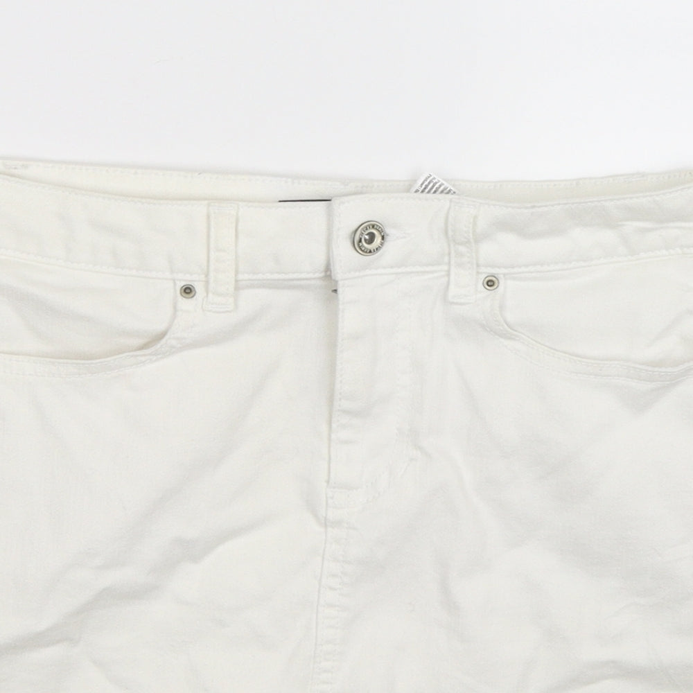 Pieces Womens White  Denim Mini Skirt Size S
