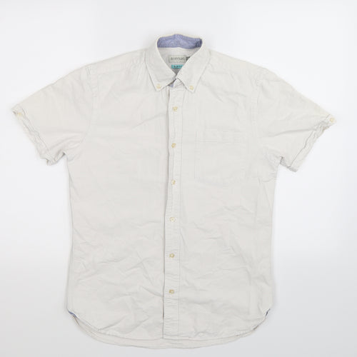 Avenue Mens White    Button-Up Size S