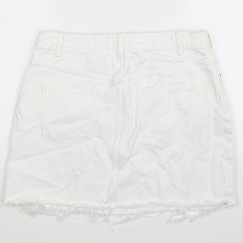 ASOS Womens White  Denim Mini Skirt Size 12