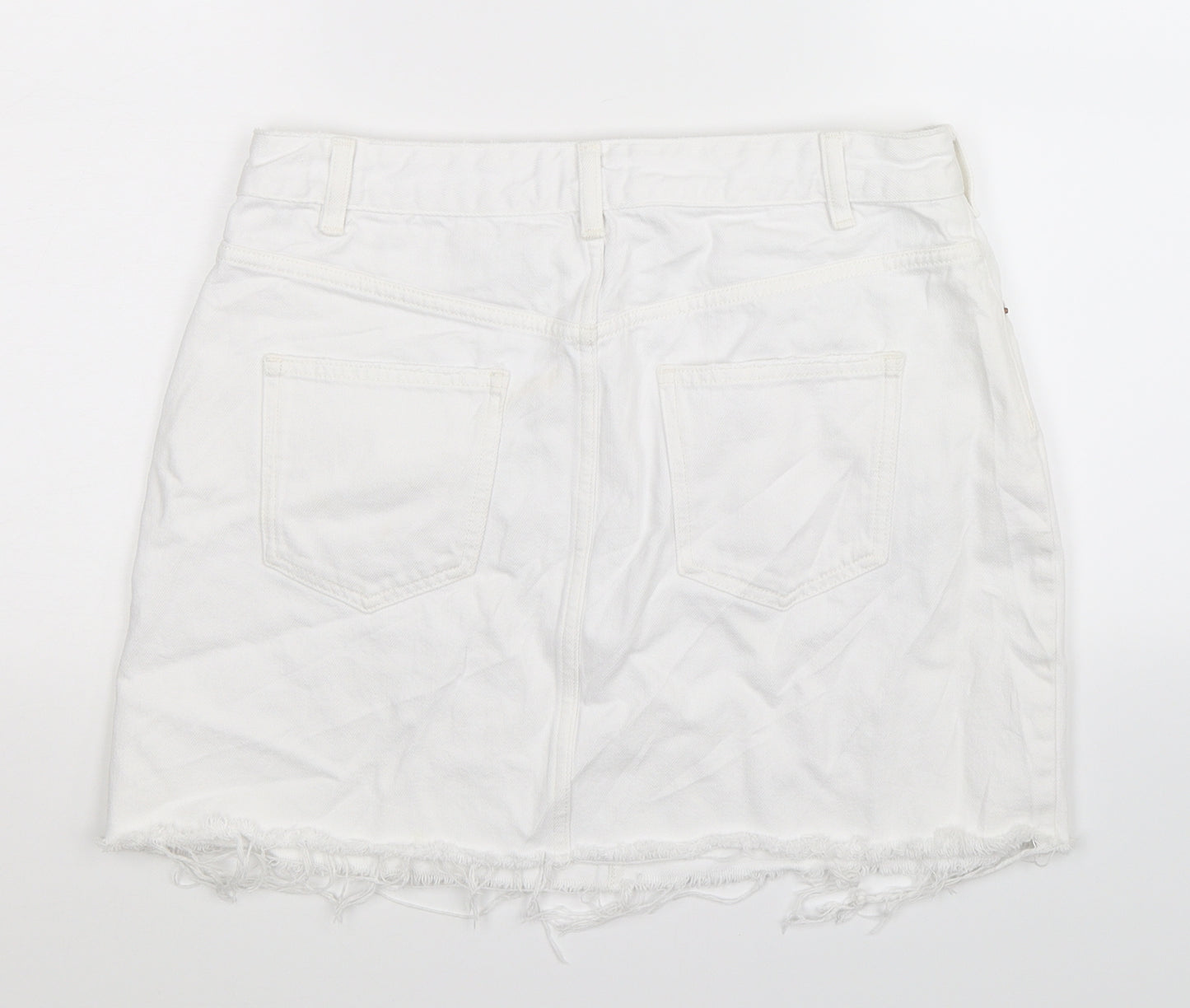 ASOS Womens White  Denim Mini Skirt Size 12