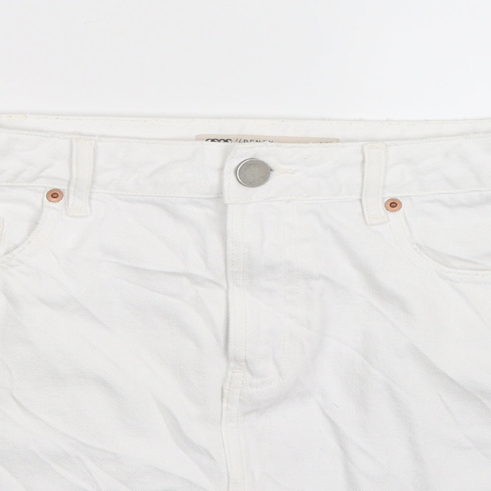 ASOS Womens White  Denim Mini Skirt Size 12