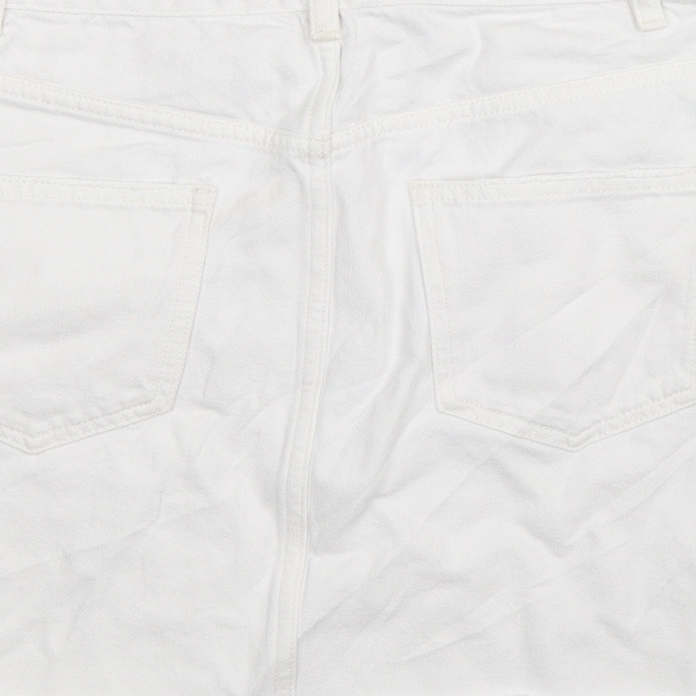 ASOS Womens White  Denim Mini Skirt Size 12