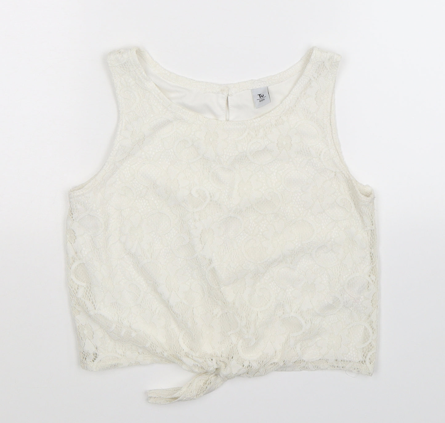 TU Girls White   Basic Tank Size 12 Years