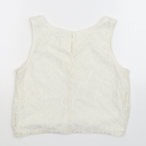 TU Girls White   Basic Tank Size 12 Years