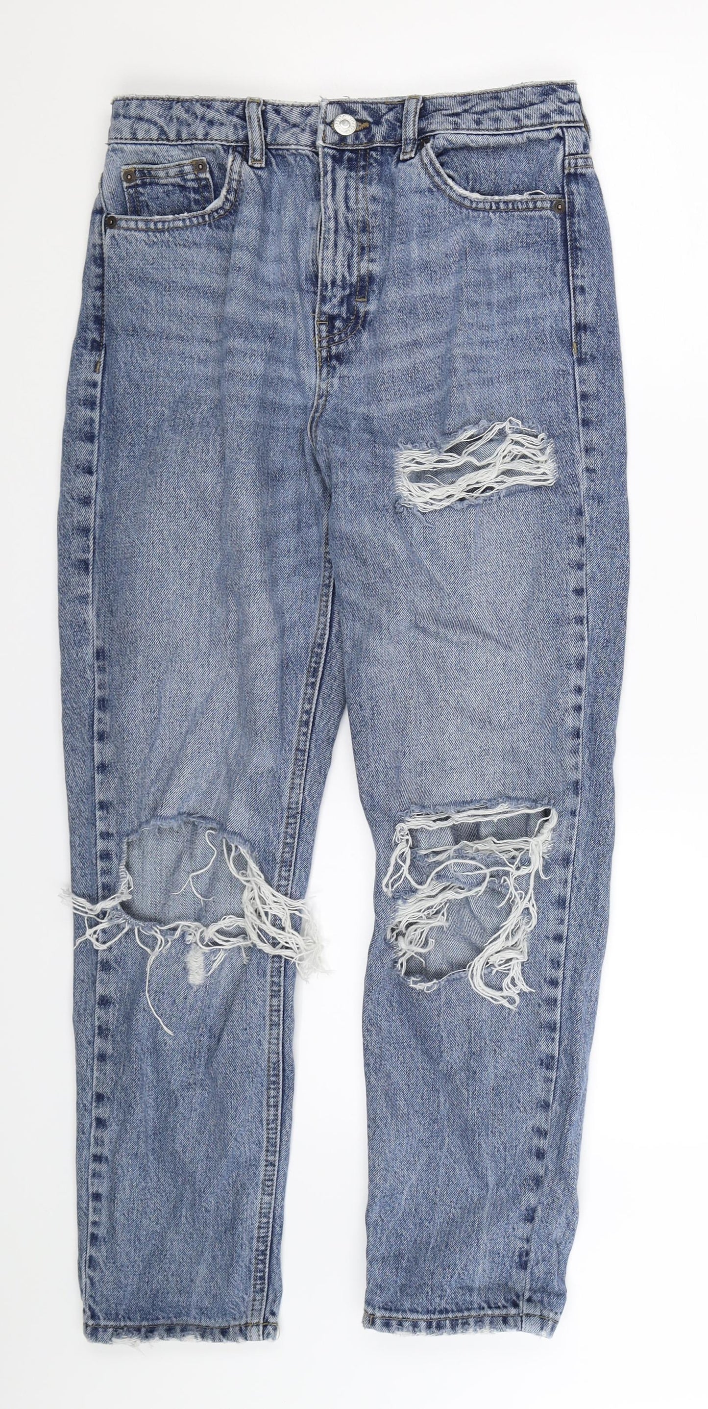 Topshop Womens Blue  Denim Mom Jeans Size 28 in L28 in