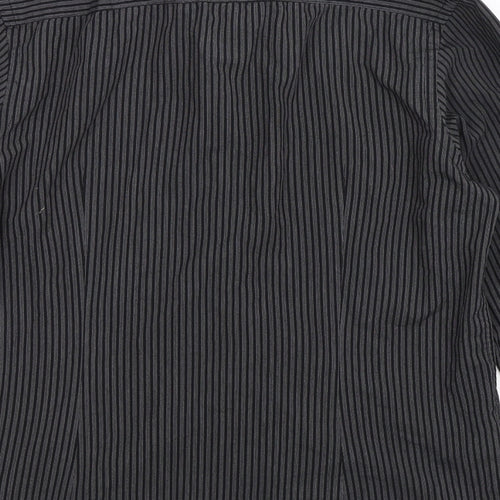 F&F Mens Grey Striped   Dress Shirt Size 15