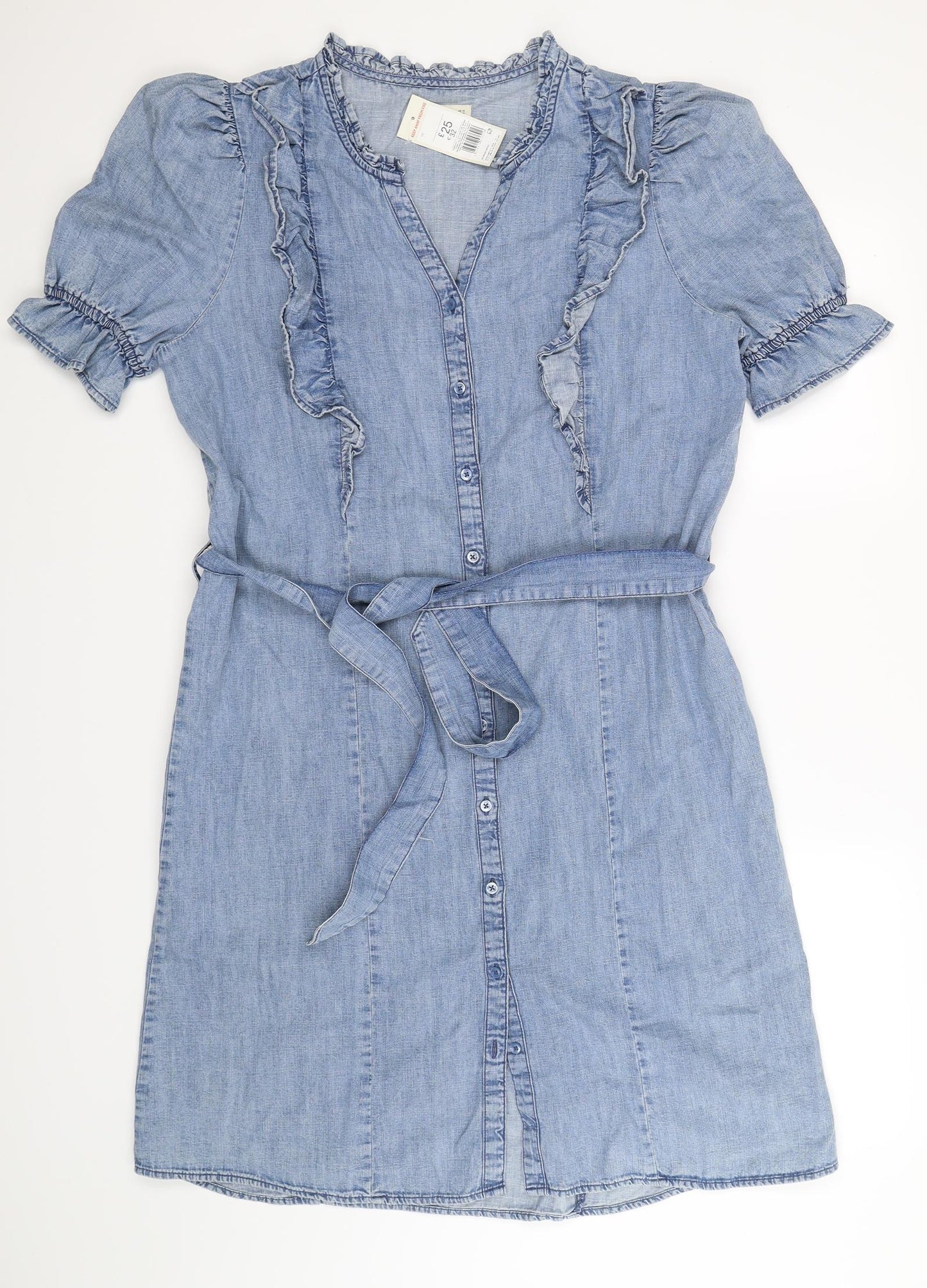F&F Womens Blue  Denim Shirt Dress  Size 16