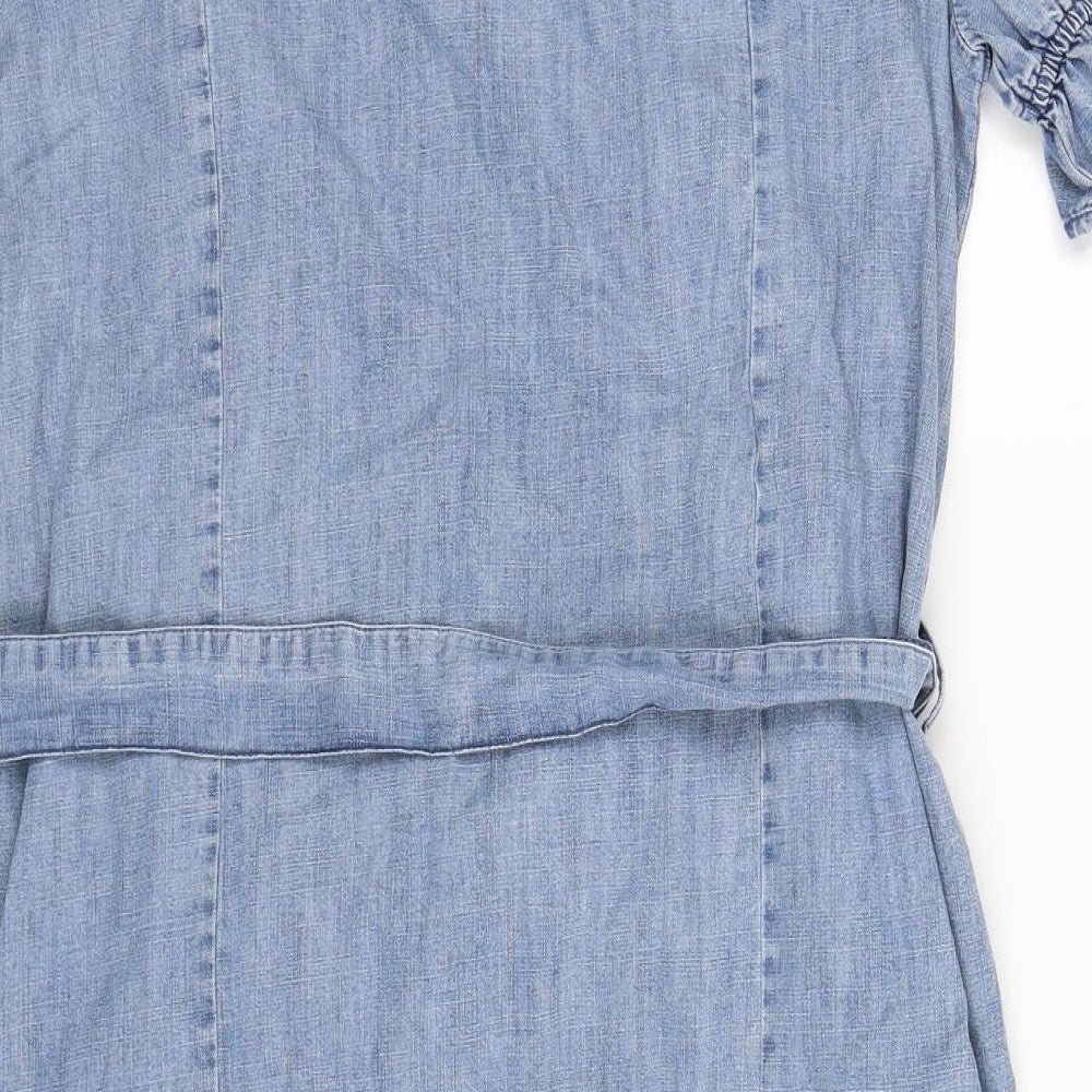 F&F Womens Blue  Denim Shirt Dress  Size 16