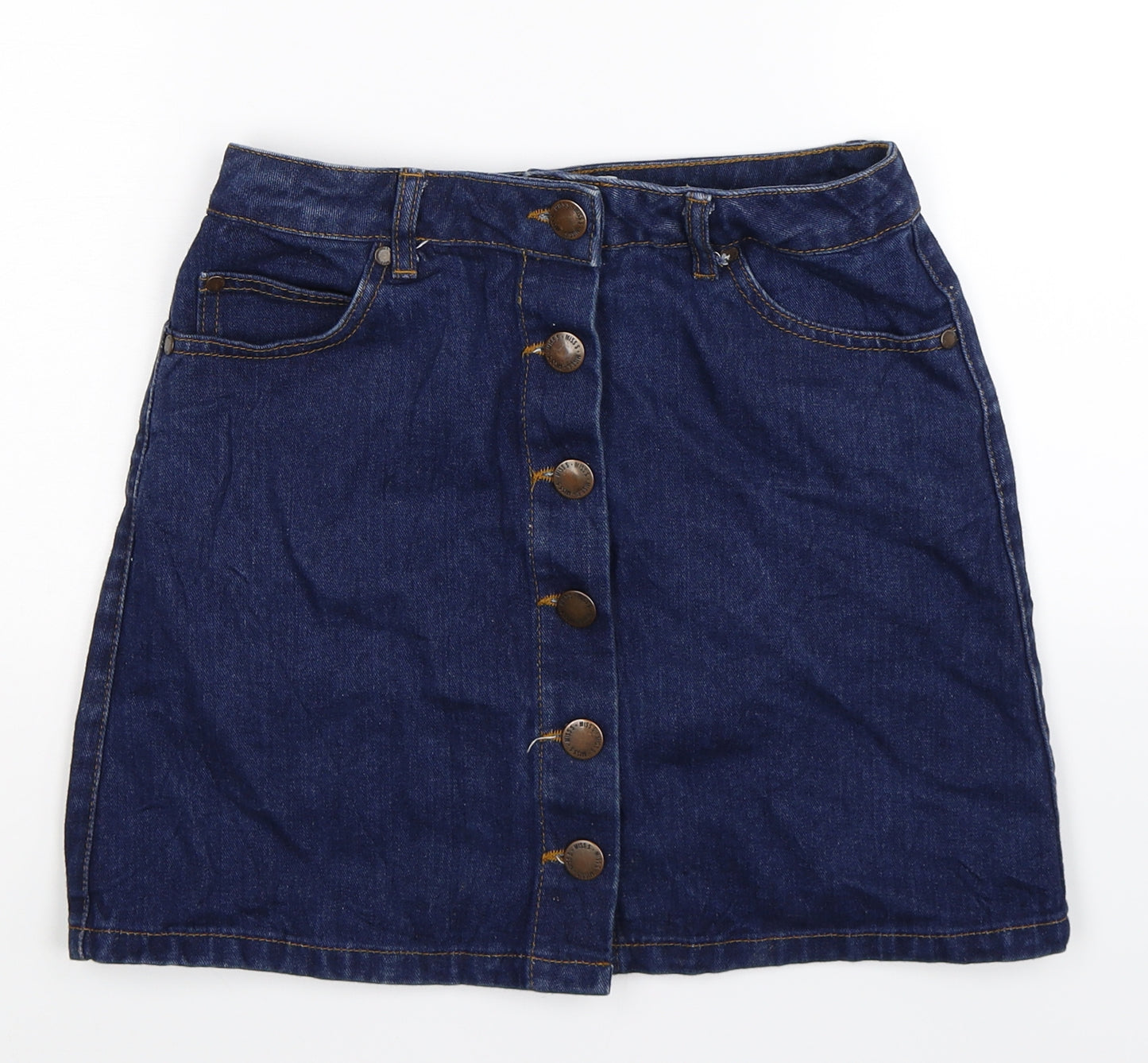 Miss Selfridge Womens Blue  Denim A-Line Skirt Size 8