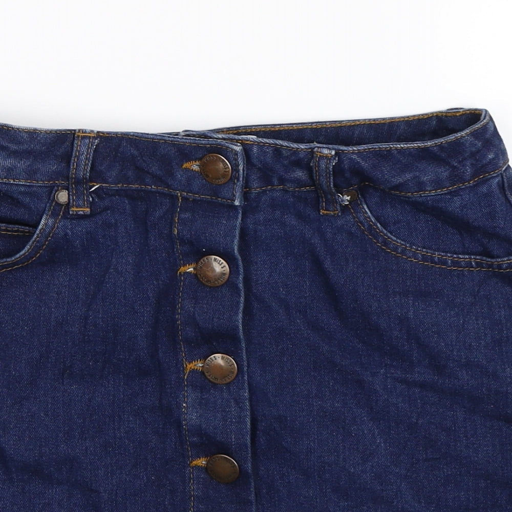 Miss Selfridge Womens Blue  Denim A-Line Skirt Size 8