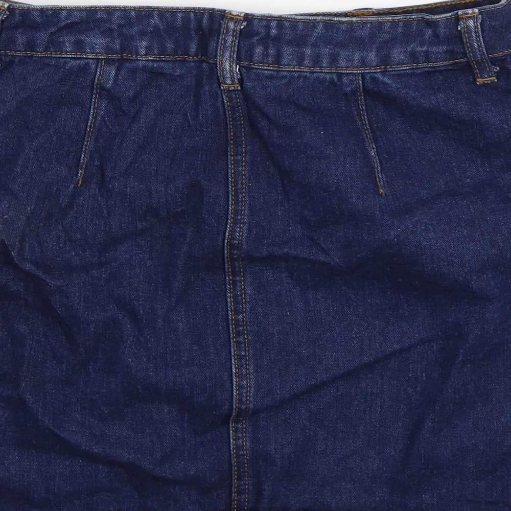 Miss Selfridge Womens Blue  Denim A-Line Skirt Size 8