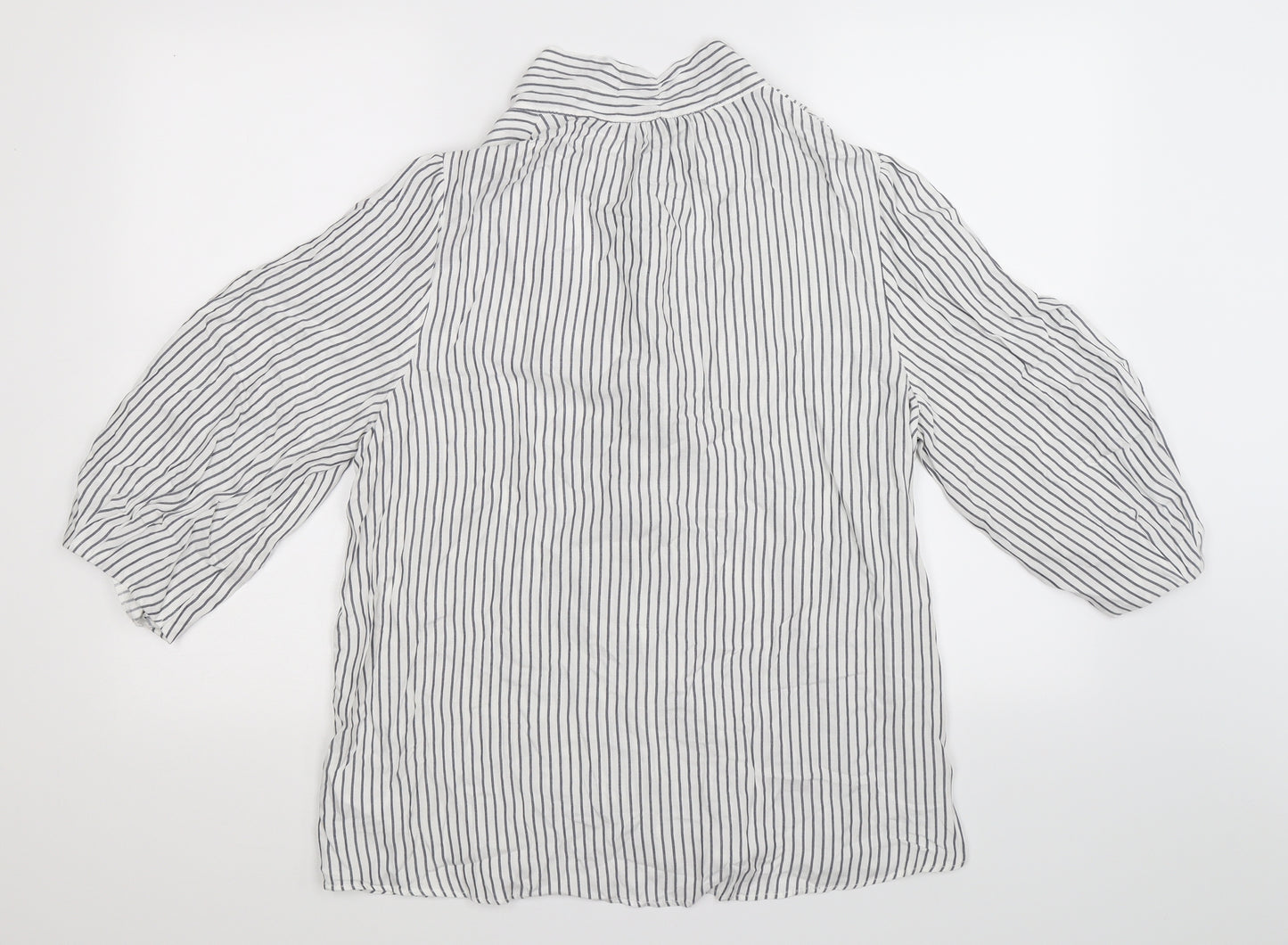 F&F Womens White Striped  Basic Button-Up Size 12