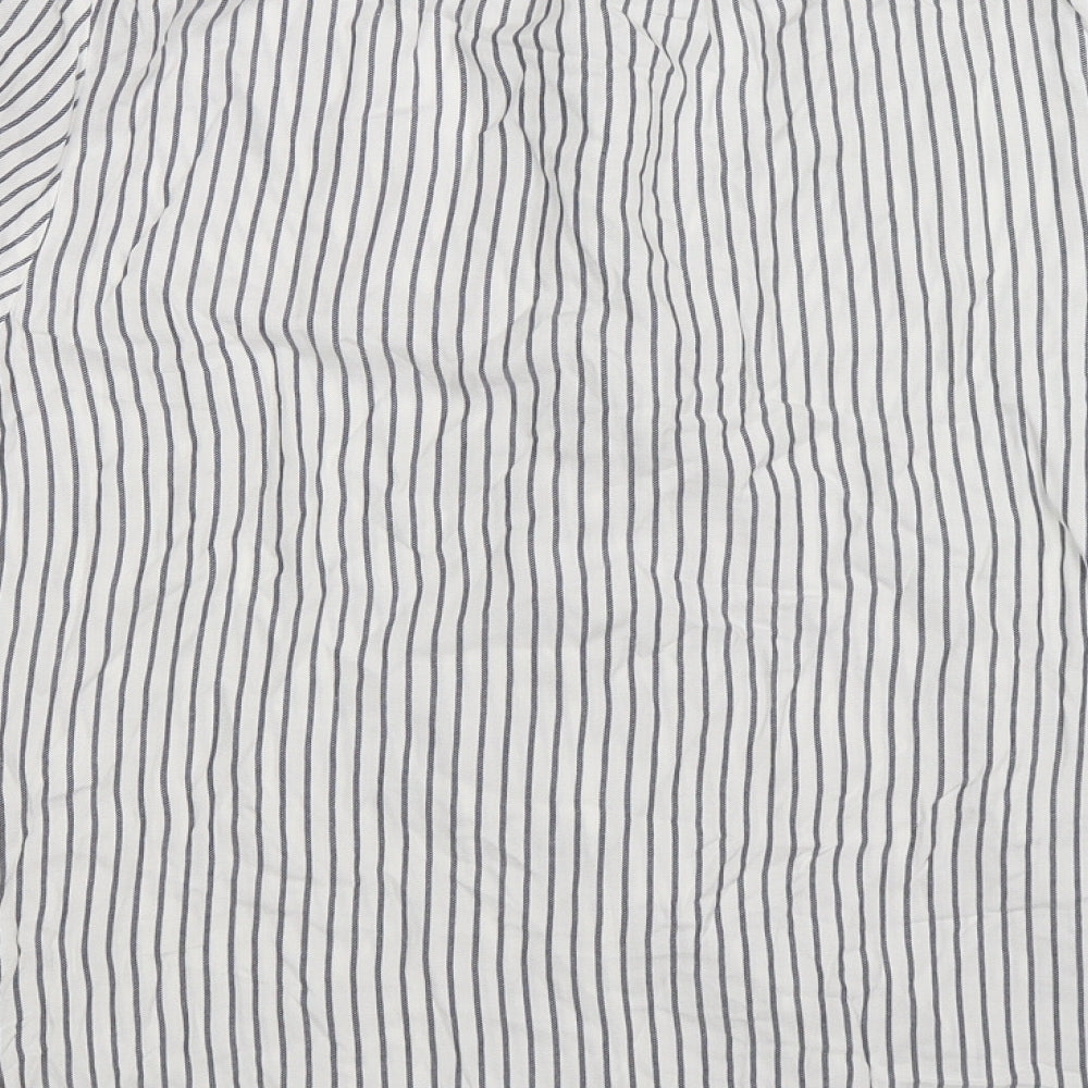 F&F Womens White Striped  Basic Button-Up Size 12