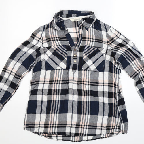 F&F Womens Blue Check  Basic Button-Up Size 12