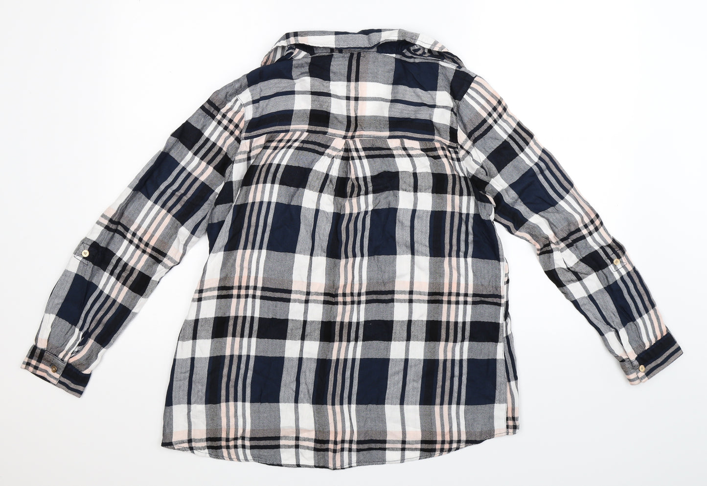F&F Womens Blue Check  Basic Button-Up Size 12