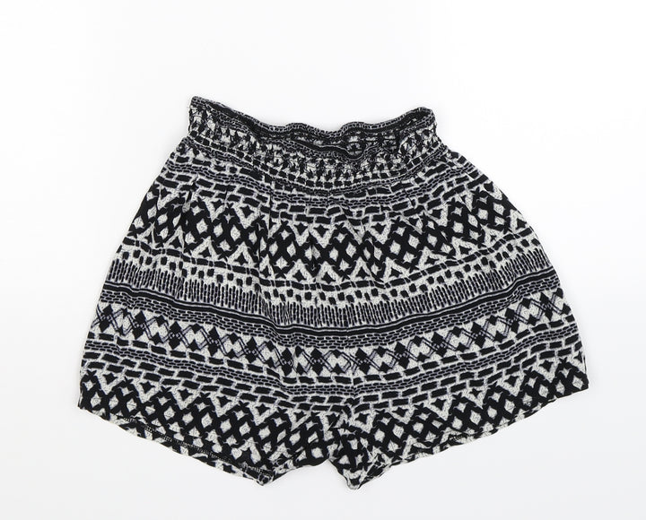 Brave Soul Womens Multicoloured Geometric  Hot Pants Shorts Size XS
