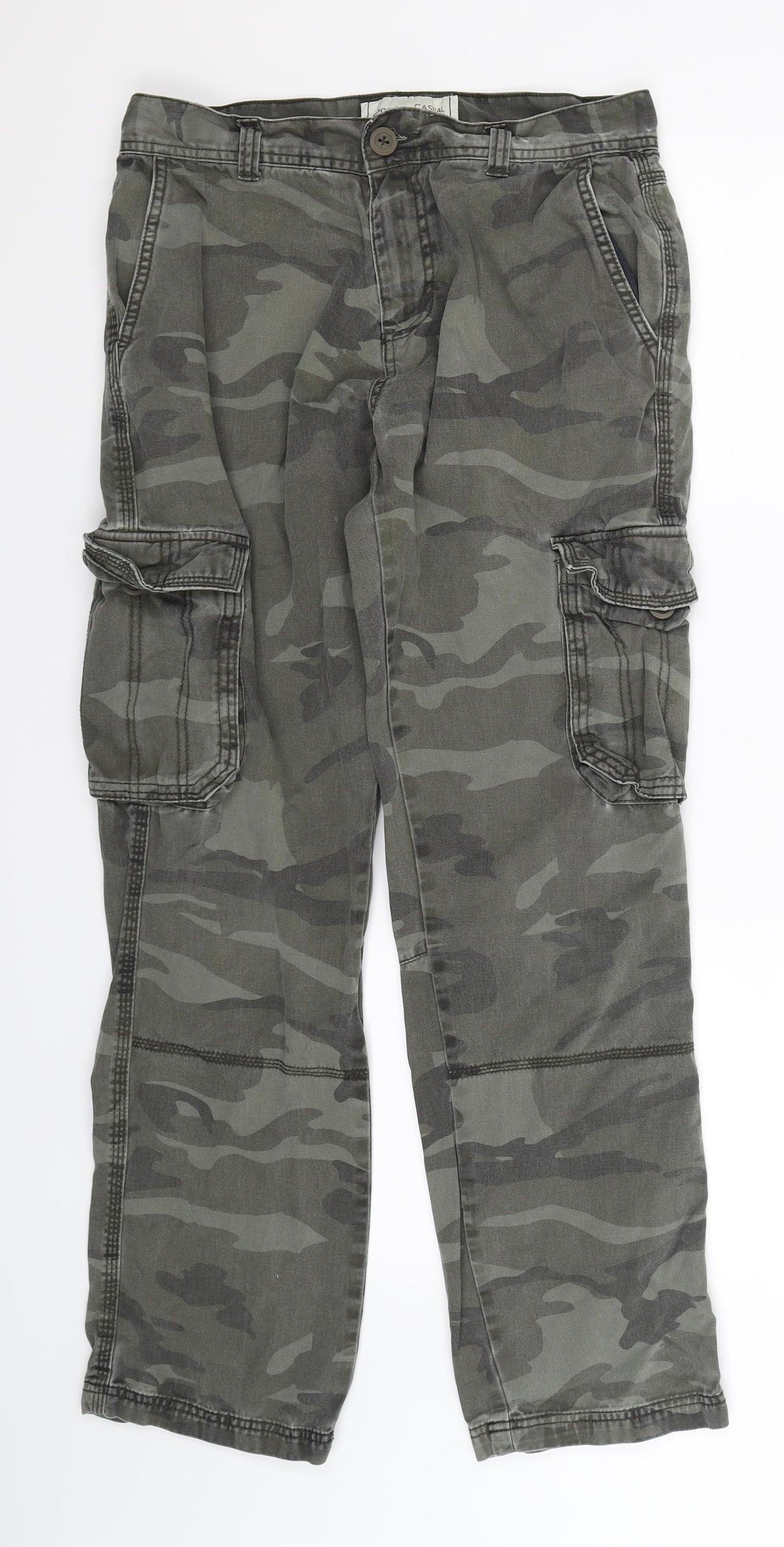 George Mens Multicoloured Camouflage  Cargo Trousers Size 32 L31 in