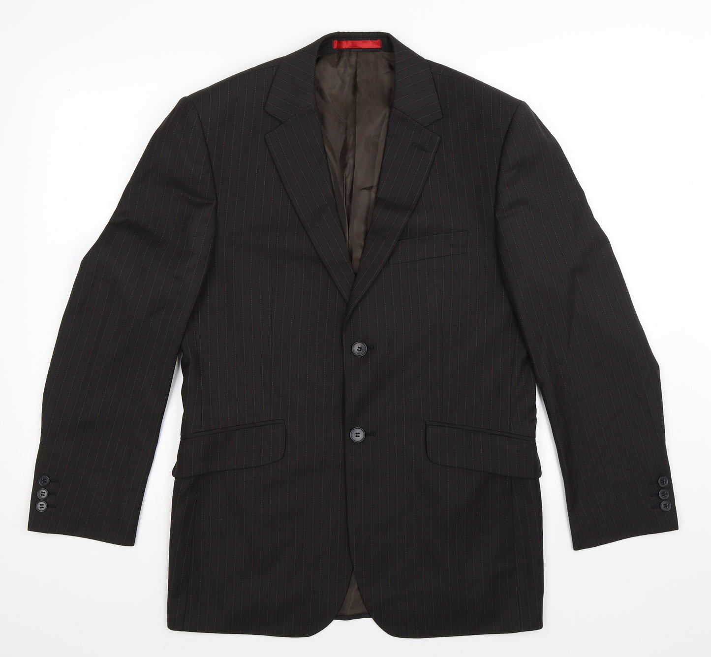Burton Mens Black Striped  Jacket Suit Jacket Size 38