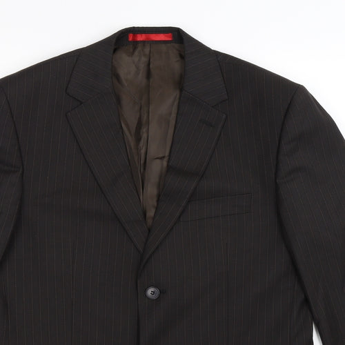 Burton Mens Black Striped  Jacket Suit Jacket Size 38