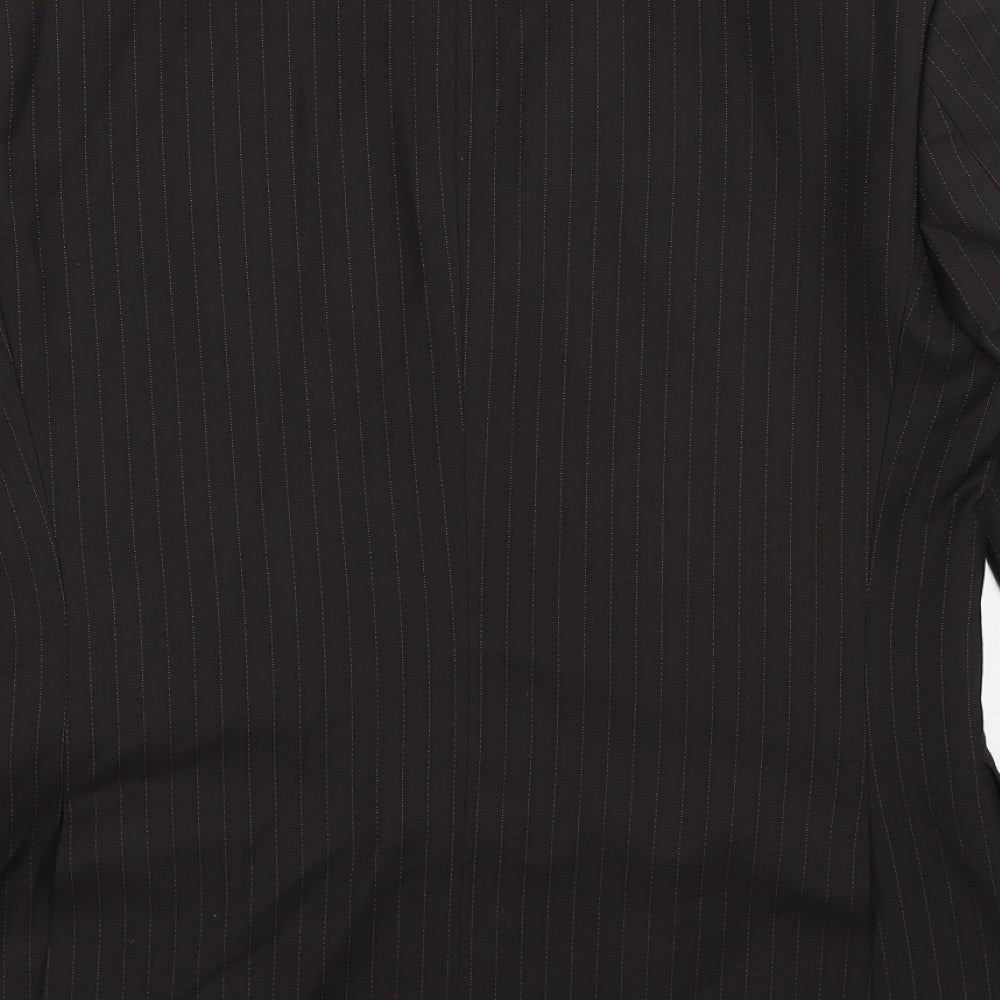 Burton Mens Black Striped  Jacket Suit Jacket Size 38