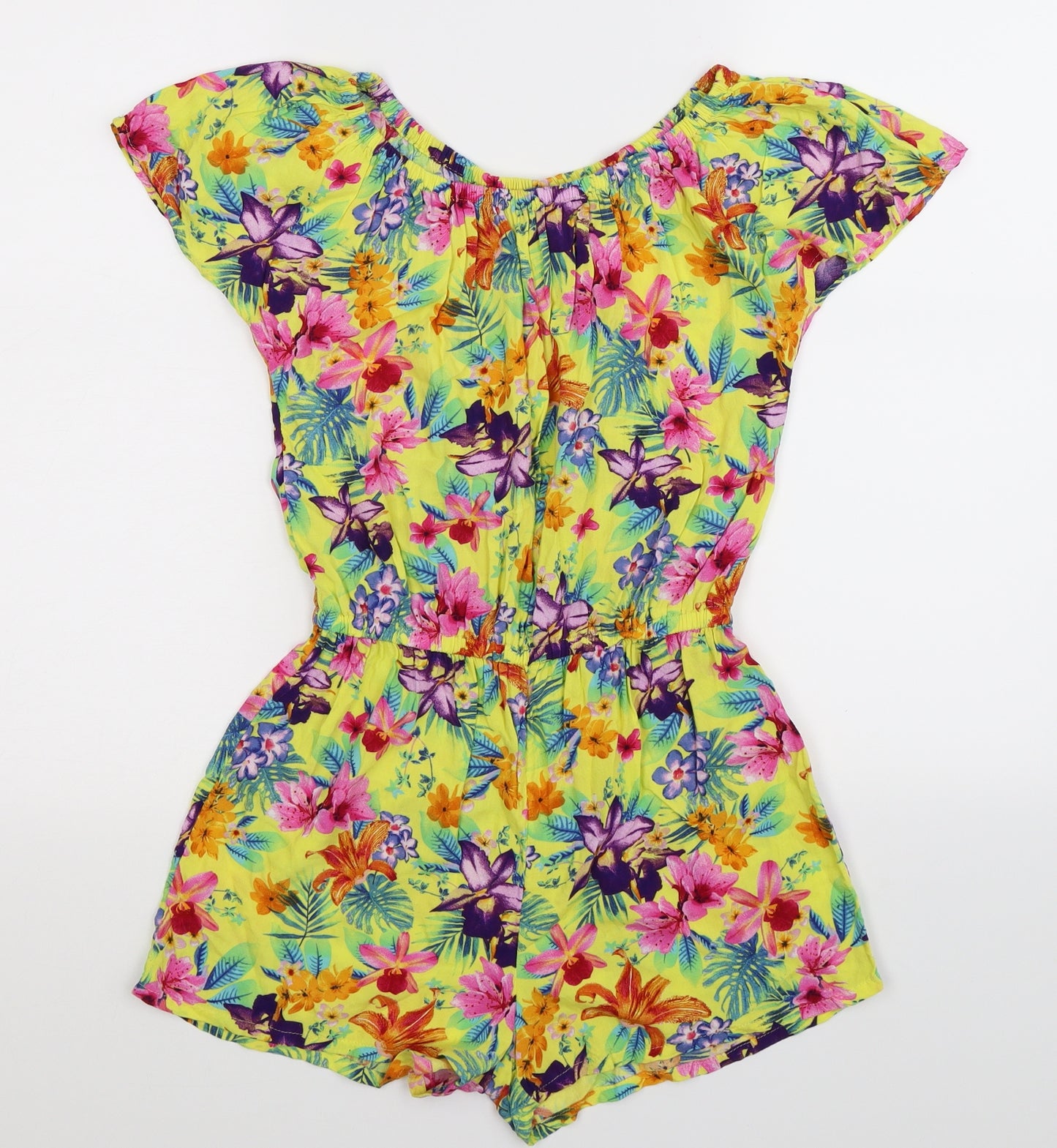 TU Girls Yellow Floral  Jumpsuit One-Piece Size 11 Years