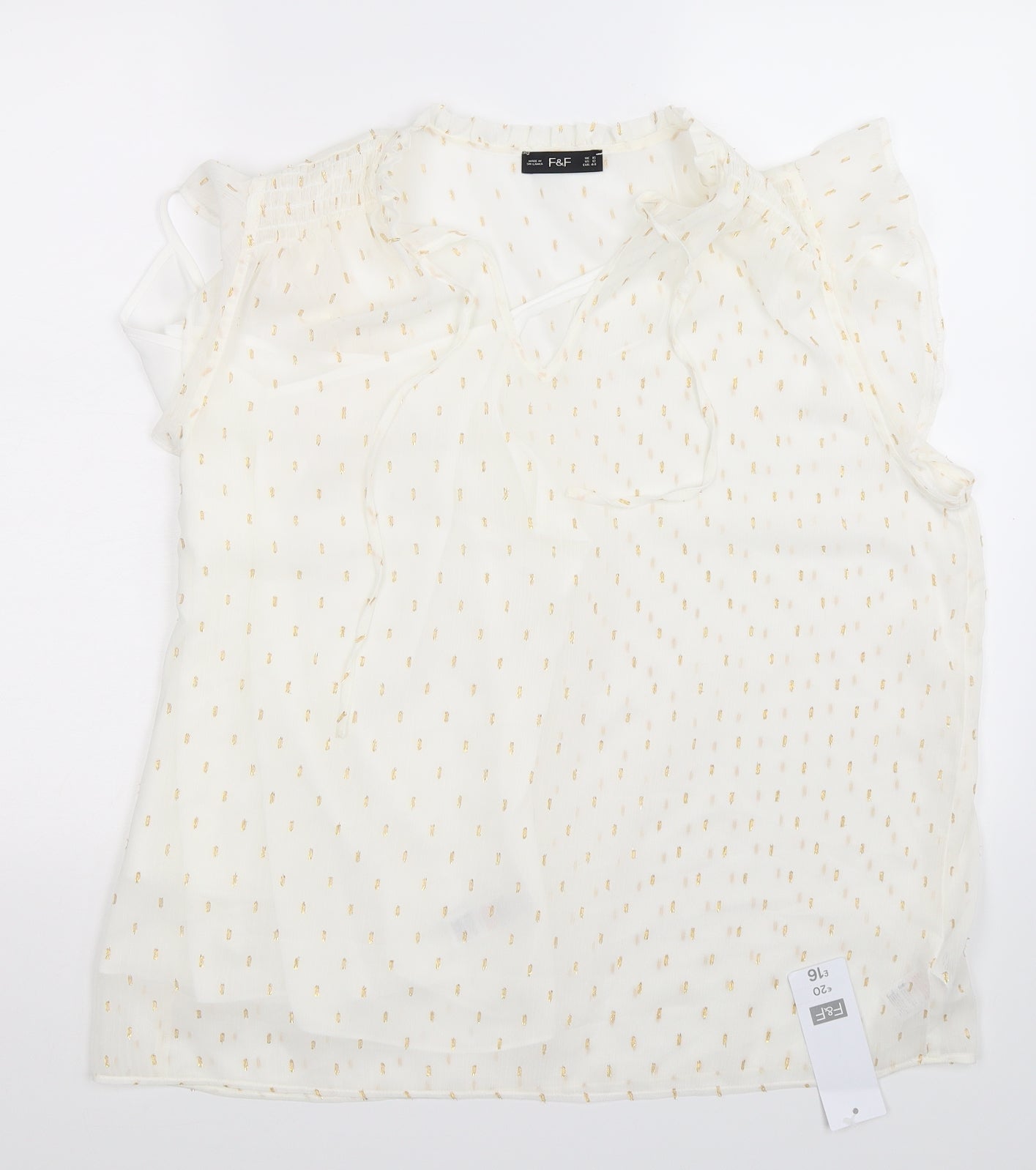 F&F Womens White   Basic Blouse Size 14