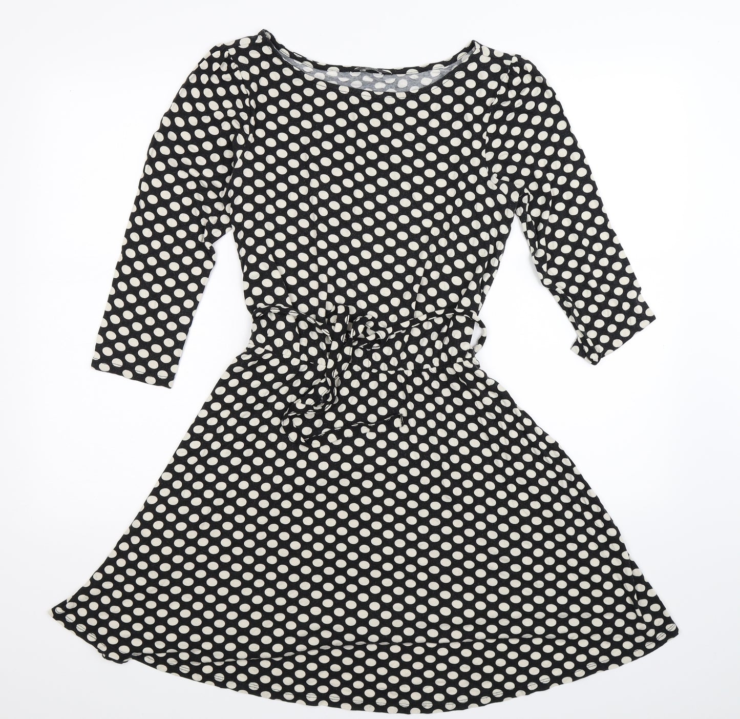 F&F Womens Black Polka Dot  Fit & Flare  Size 12