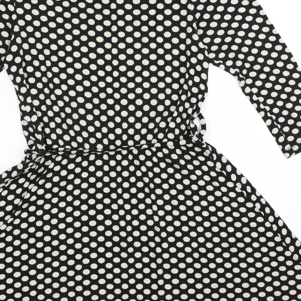 F&F Womens Black Polka Dot  Fit & Flare  Size 12