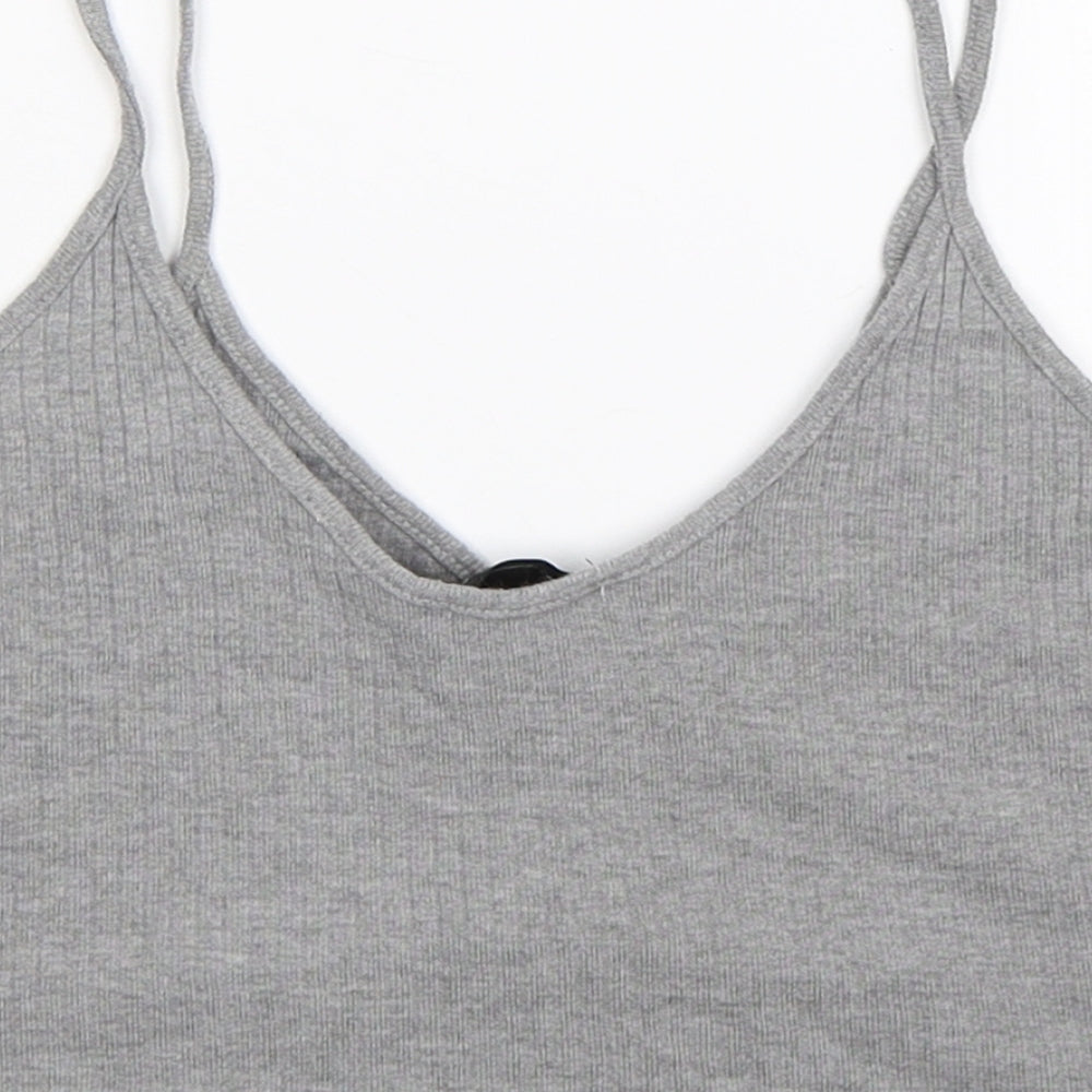 Topshop Womens Grey   Cropped Tank Size 8