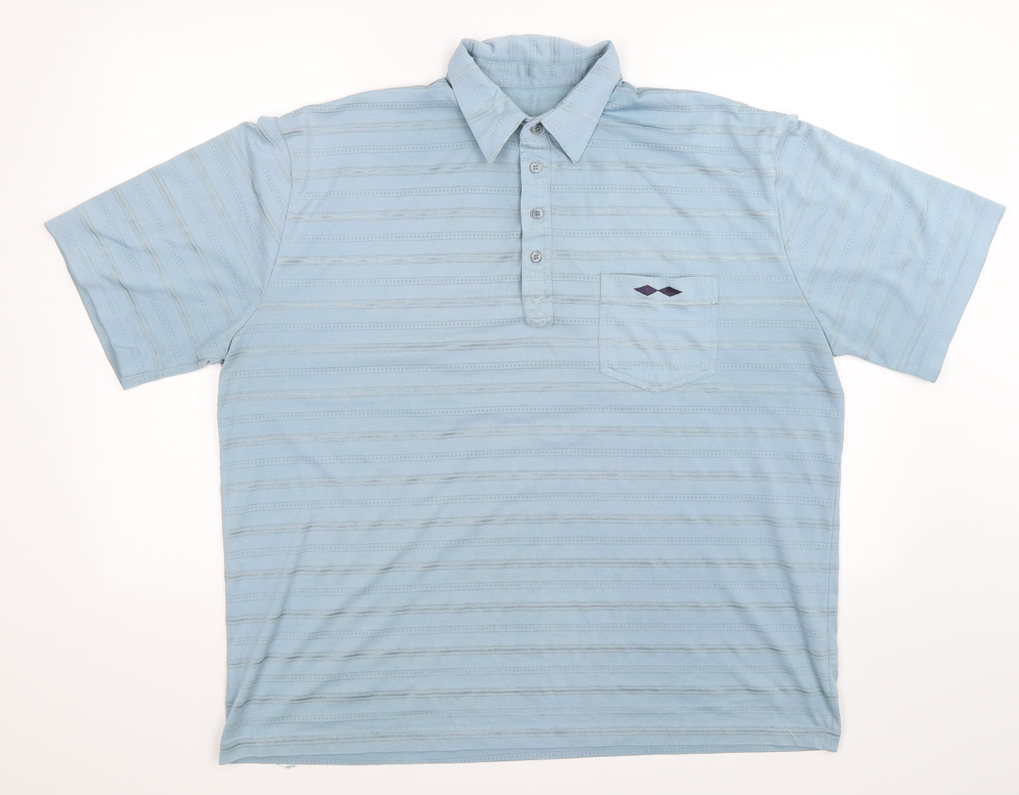 BHS Mens Blue Striped   Polo Size XL