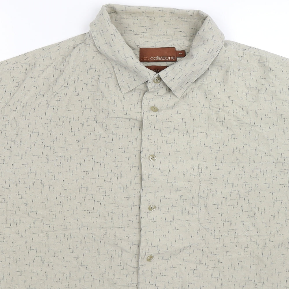 Marks and Spencer Mens Beige    Button-Up Size 2XL