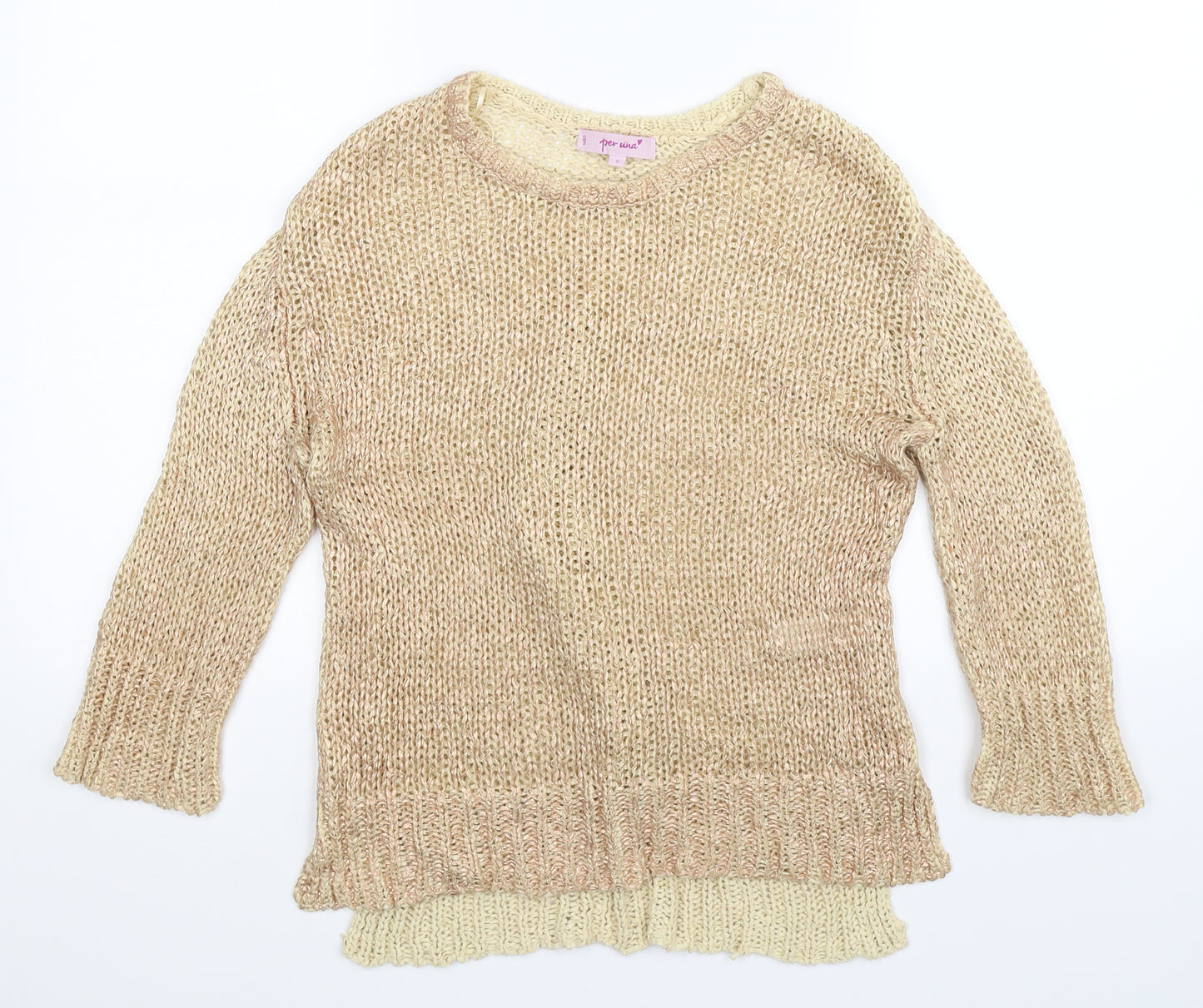 Per Una Womens Beige  Knit Pullover Jumper Size S