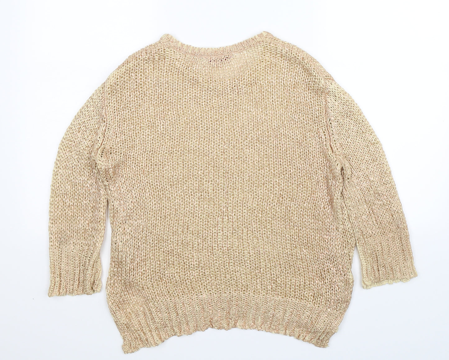 Per Una Womens Beige  Knit Pullover Jumper Size S