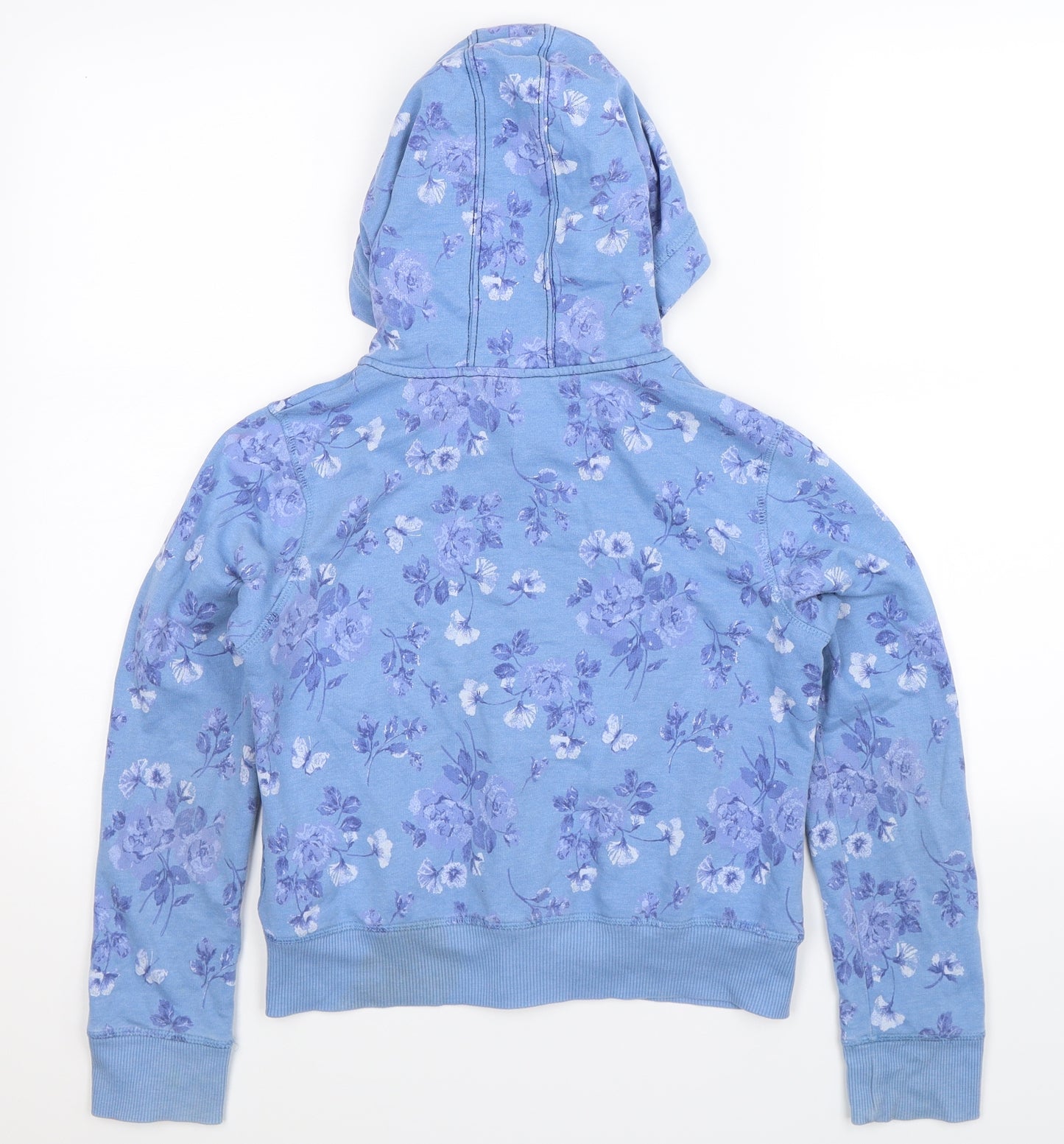 NEXT Girls Blue Floral  Full Zip Hoodie Size 13 Years